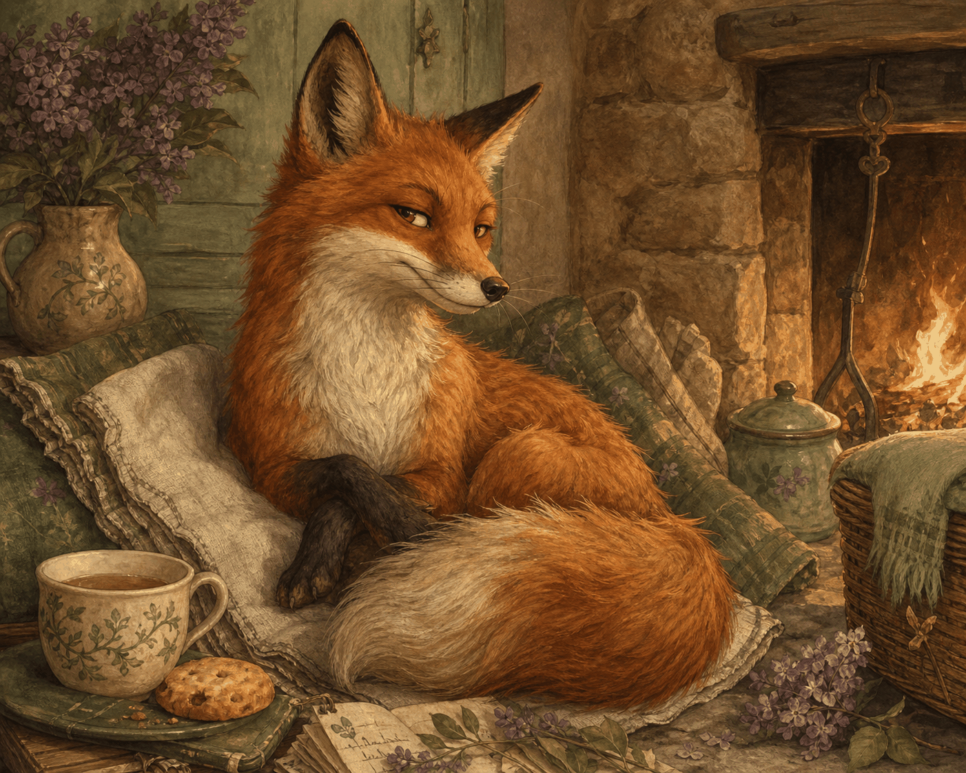 Nettle the fox looking unimpressed.